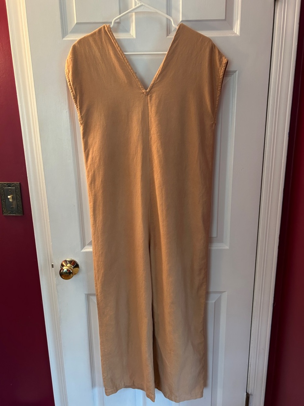 MIHA Deep V-Neck Draped 100% Cotton Jumpsuit | Made in Mexico Size M